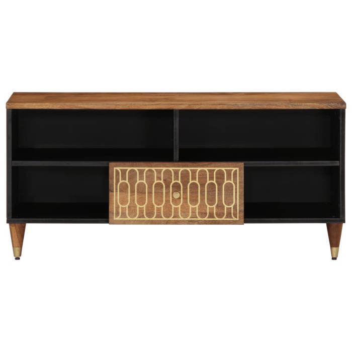 VidaXL TV Cabinet 100x33x46 Cm Solid Mango Wood, TV Stand, Media Cabinet, Hi-fi Cabinet, TV Unit, Multimedia Cabinet, 358300