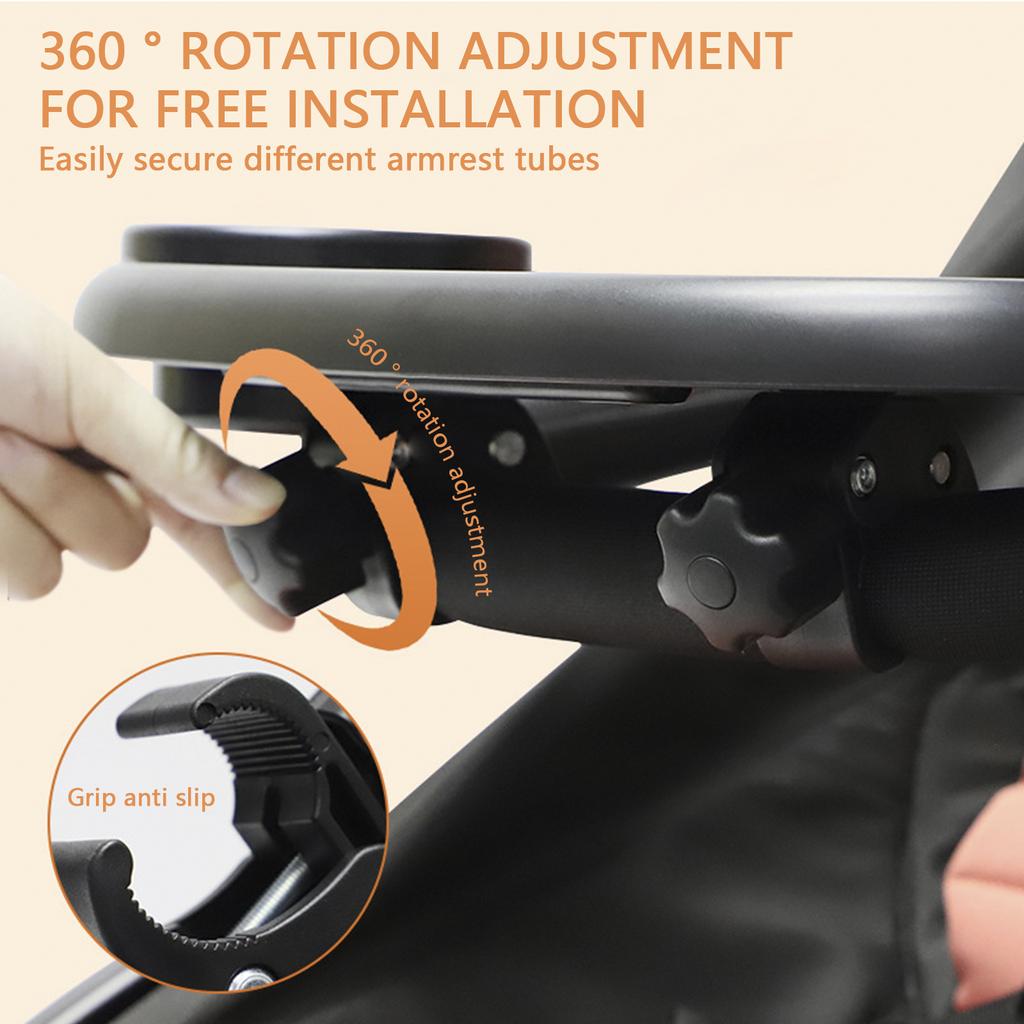 3 In 1 Universal Baby Stroller Snack Tray Cup Holder Phone Stand Food Hook Removable Adjustable Buckle Girl Boy Milk Bottle Plat