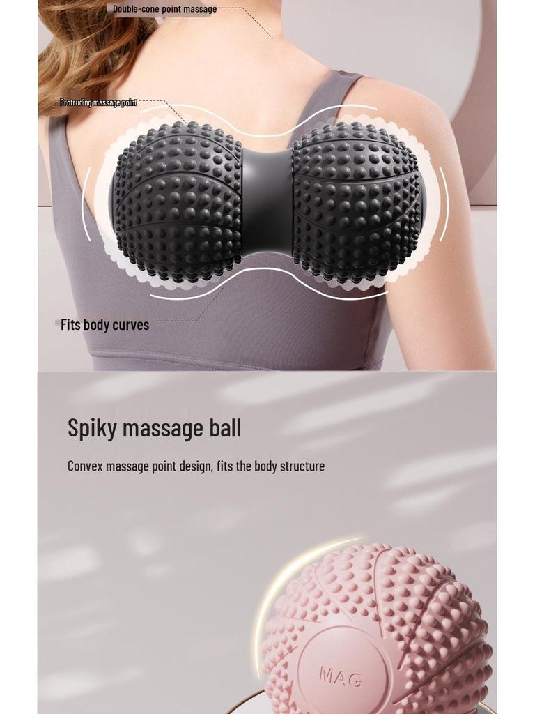 Myofascial Double Massage Ball for Foot, Spine, Muscle Relaxation, and Acupoint Stimulation