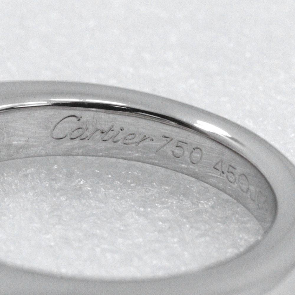 Cartier C Do Solitaire Ring K18 White Gold/diamond #3.7(US Size) 7.5g Women Used