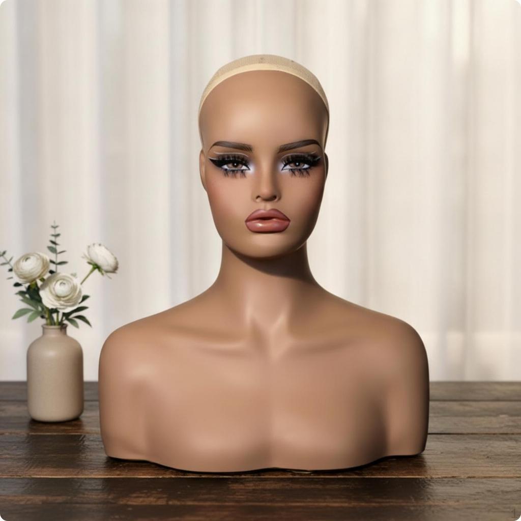 Mannequin Head with Shoulders Matte Hairpiece Display Bust Shaped Cabeza Para Peluca Con Hombros for