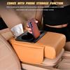 Car Center Console Armrest Pillow, Memory Foam Leather 4 In 1 Vehicle Arm Rest Cover With Tissue Box 2 Side Storage Bag Cup & Phone Holder, Auto