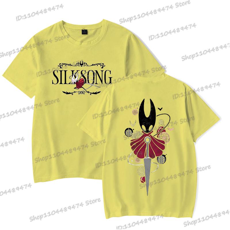 Hollow Knight Silksong Funny Game T-shirts Men Women Crewneck Short Sleeve Y2K Tops Cartoon Style Hollow Knight Unisex Tshirt
