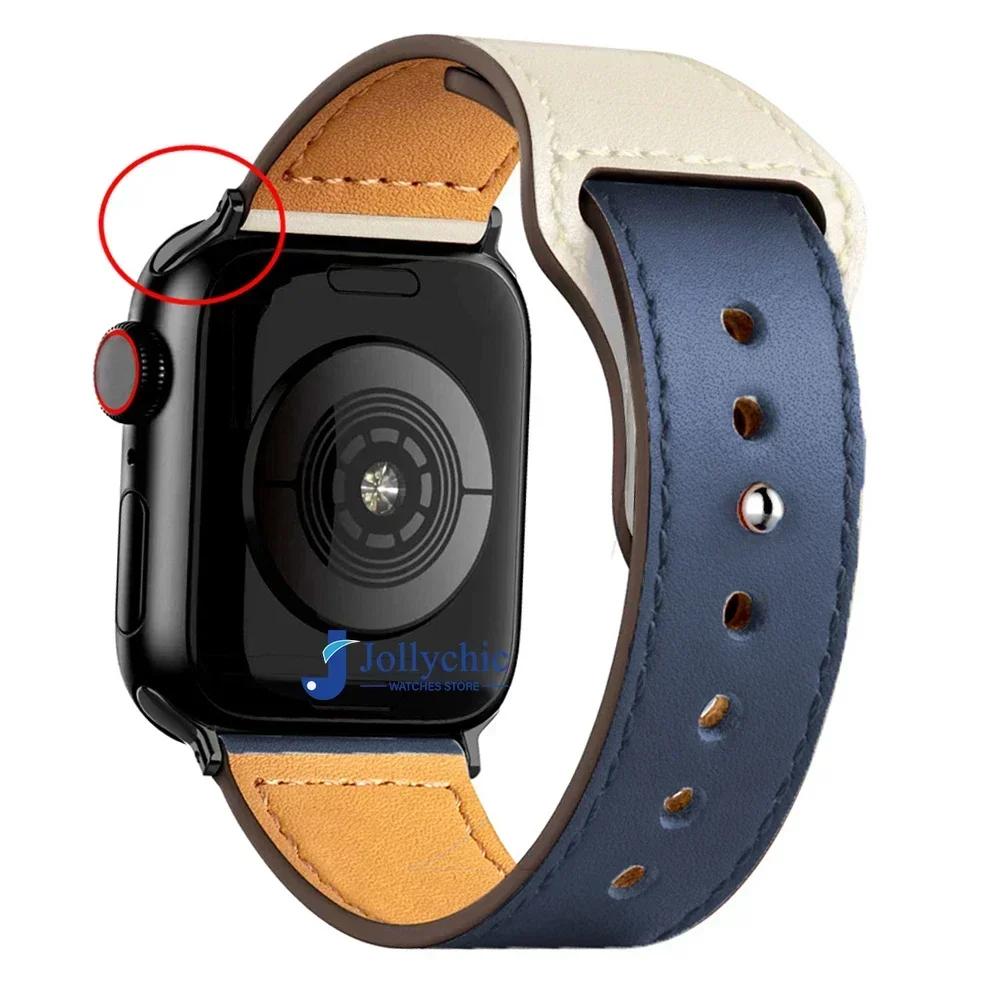 Watchband Leather Strap for Apple Watch Band 44mm 45mm 41mm 40mm 42mm 38mm 49mm 45 Mm Correa Bracelet IWatch Series 8 Ultra 3 6 SE 7 Strap