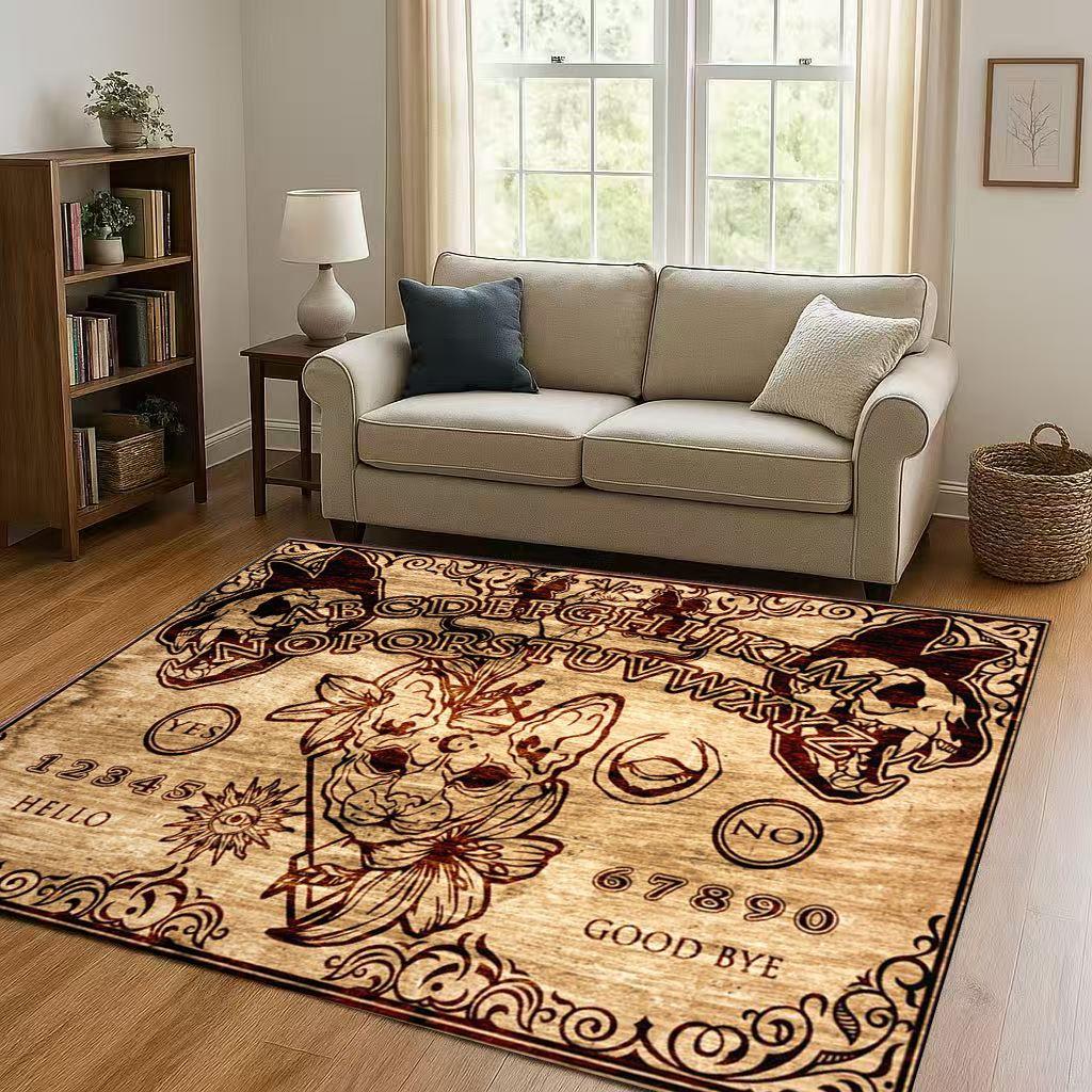Retro Witch Spirit Ouija Board Art Living Room Non Slip Area Rug Carpet for Bedroom Kids Playroom Sofa,Home Decor Doormat