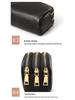 Women's Genuine Leather Three-Zipper Coin and Key Clutch