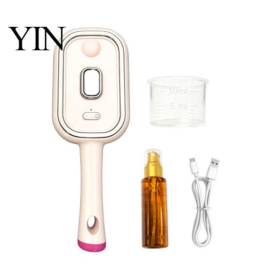 Hair Oil Misting Brush Electric Steam with Essence & Measuring Cup, Rechargeable Anti-Static Scalp Anti-frizz Massager Spray Brush, Frizz Control