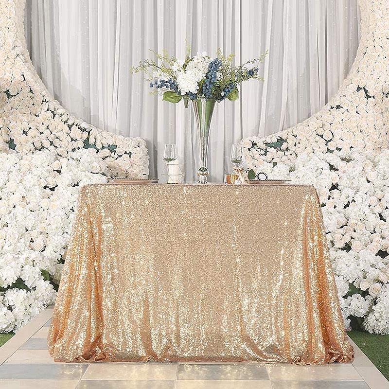 Sequin Table Cloth Shiny Glitter Tablecloth Birthday Wedding Baby Shower Party Christmas Home Sparkling Table Decoration