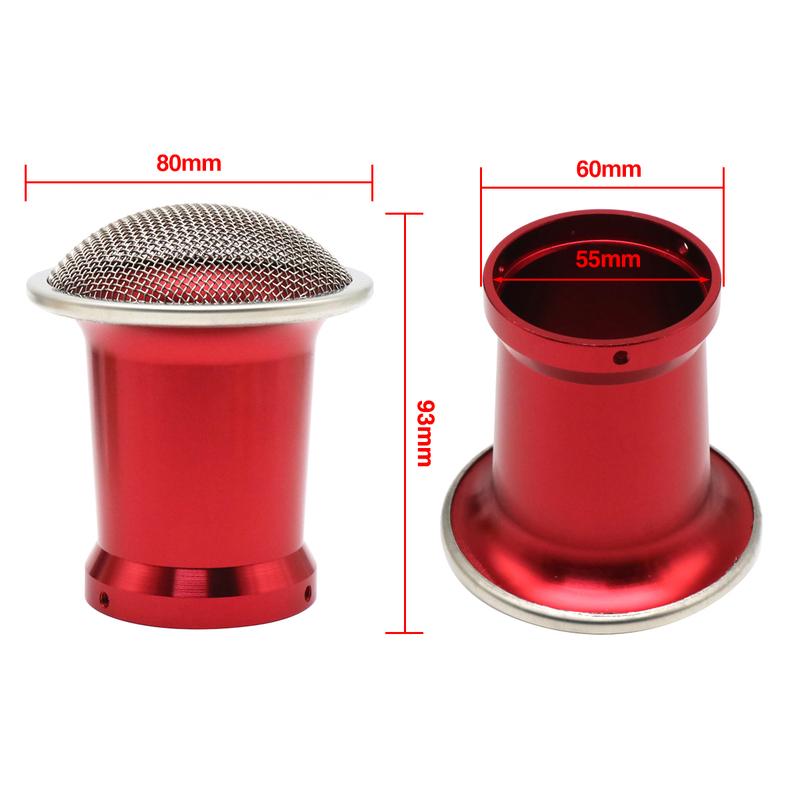 ZSDTRP Motorcycle PWK Carburetor 50mm 55mm Velocity Stack Net Long Air Filter Cup