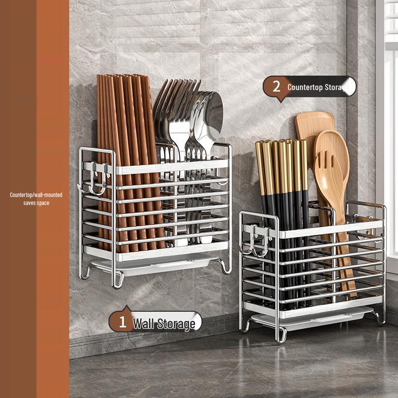 Bingyue Wall-Mounted Kitchen Chopstick Holder and Drainer