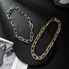 European Exaggerated Large Thick Chain Metal Decor Short Clavicle Chain Flash Spliced Sweater Chain