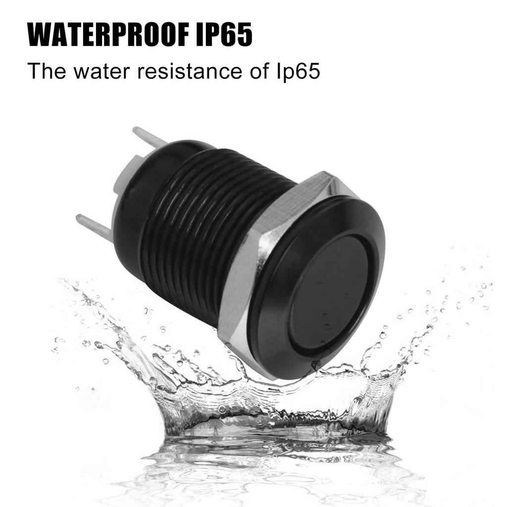 3PCS Metal Pushbutton Switch 12mm Self Locking Self Resetting Round Waterproof Switches Pushbutton Activated Switches for Electronic Products