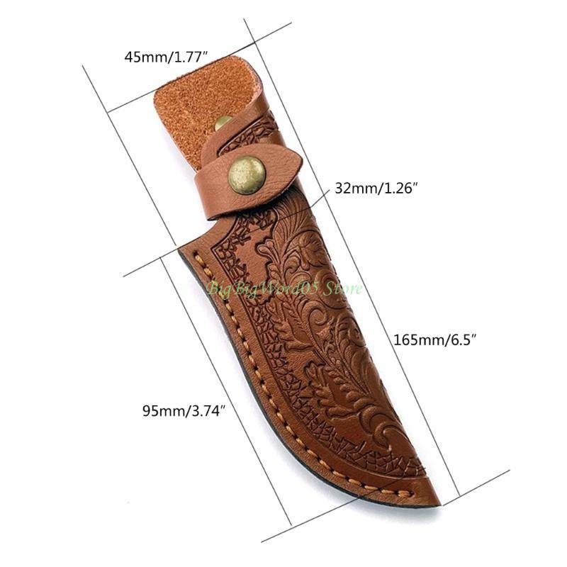 24TE Leder Messerholster Handgefertigt Gerade Messerholster Gürtelschlaufe Etui Halter