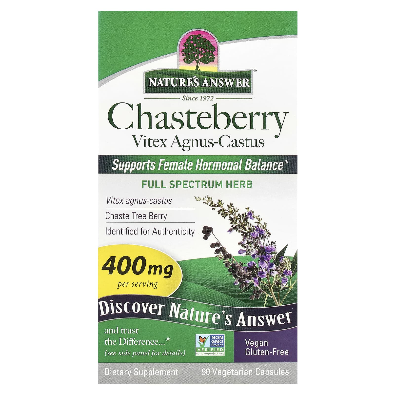 

Nature S Answer, Chasteberry, Vitex Agnus-Castus, 400Mg, 90 Veggie Caps