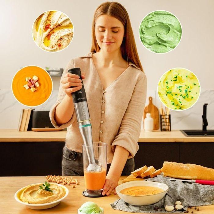 Cecotec Mixeur Plongeant Katana 15 Jar G: 1500 W 21 Vitesses et Turbo 4 Lames avec Titane Noir