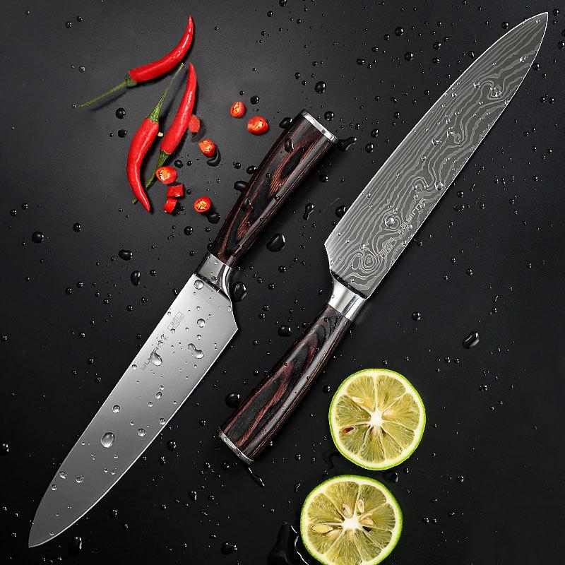 YUJIA Kuchyňský nůž Nerezový nůž Japonský kuchyňský nůž Santoku Losos Sushi Nůž