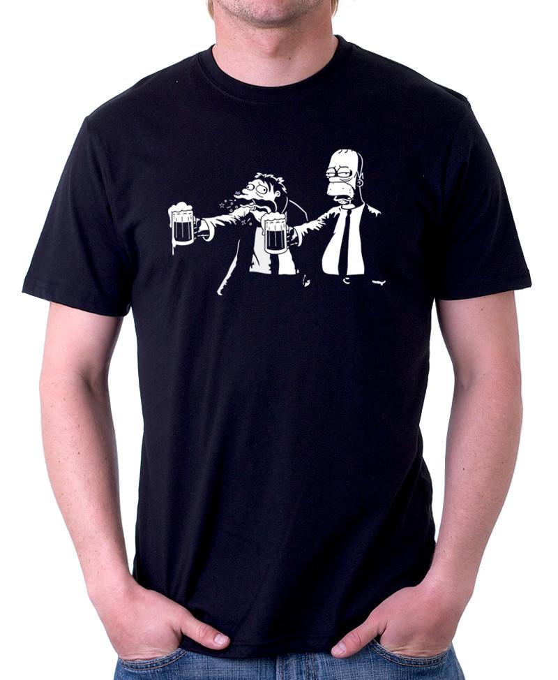 PULP Fiction Homer parody funny tarentino film black t-shirt 09872 S разноцветный