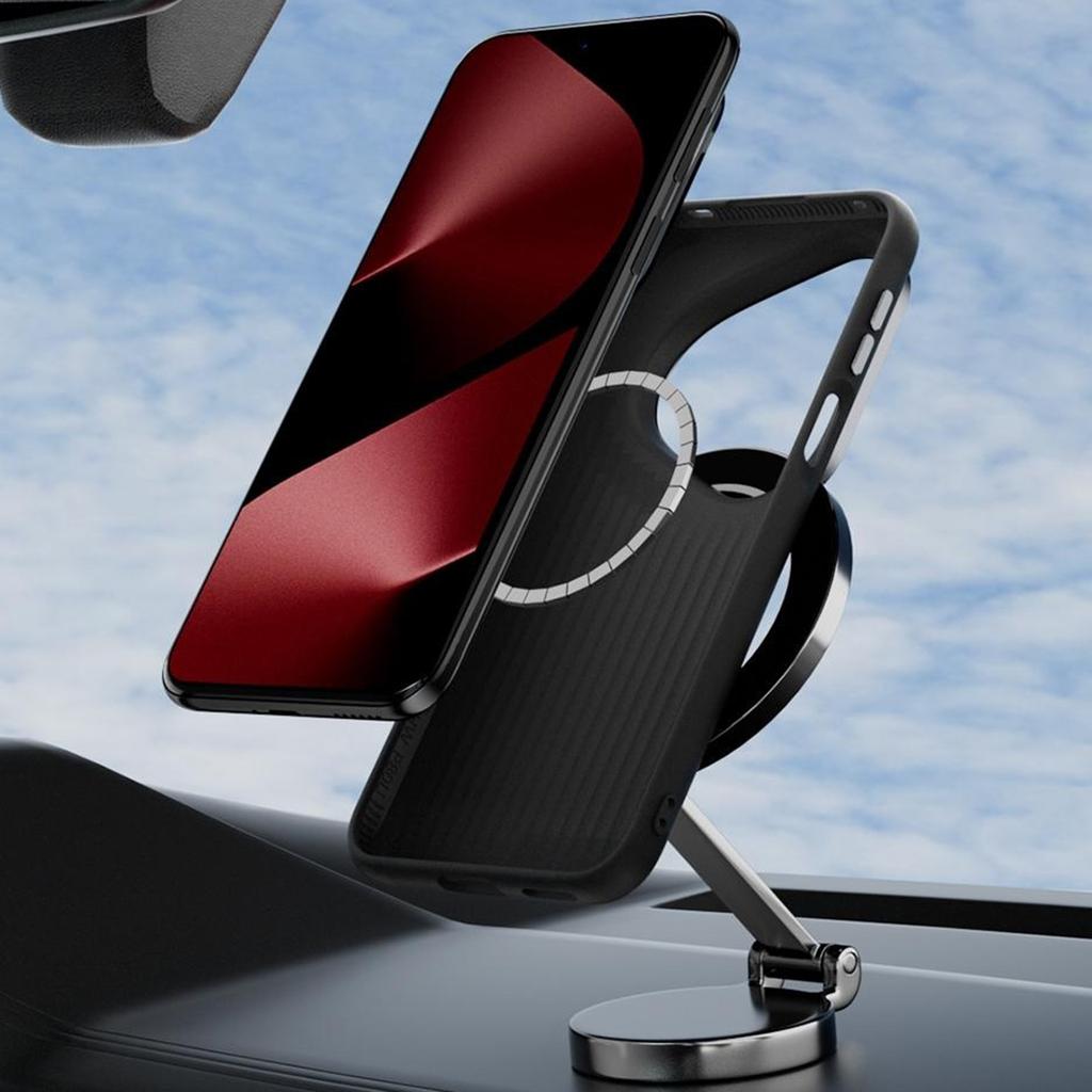 ABEEL For Huawei Pura 80 Case PC+TPU+Aluminum Alloy+PU Leather Phone Cover Compatible with MagSafe