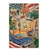 Route 66 Souvenir License Plate, American Auto Metal Sign 20x30cm