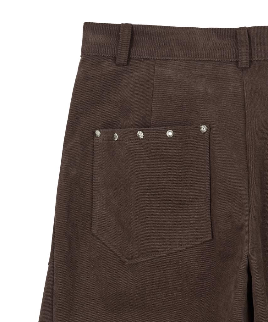 Dandel Dd Studded Pin-Tuck Cargo Pants (Brown)