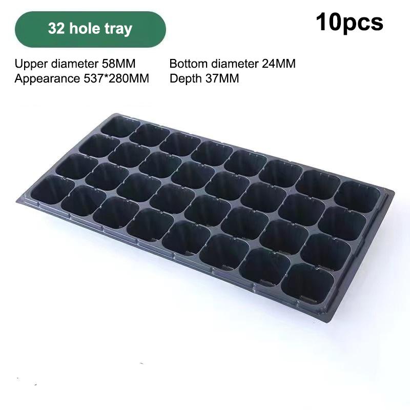 M-10Pcs Seedling Trays Plastic Gardening Germination Trays Black Seedling Container Garden Supplies For Vegetable Flower