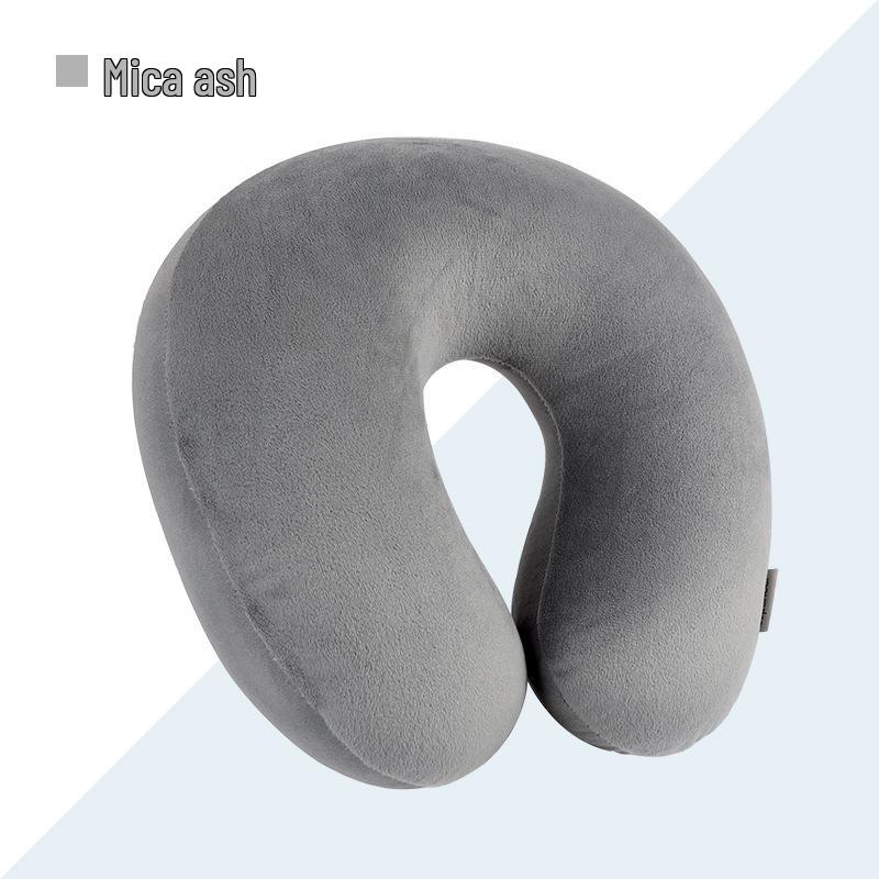 

U-Shaped Solid Color Neck Support Pillow - Super Soft Spandex Travel and Nap Pillow