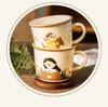 Mug ceramic underglaze color hand-painted cartoon parent-child large-capacity household drinking couple coffee cup simple modern