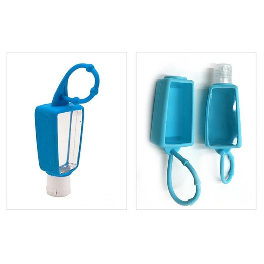 30ML Hand Sanitizer Disinfection Water Bottle with Hook Silicone Sleeve, Perfume Bottle Cover Portable Car-mounted Disinfectant Bottle Mosquito