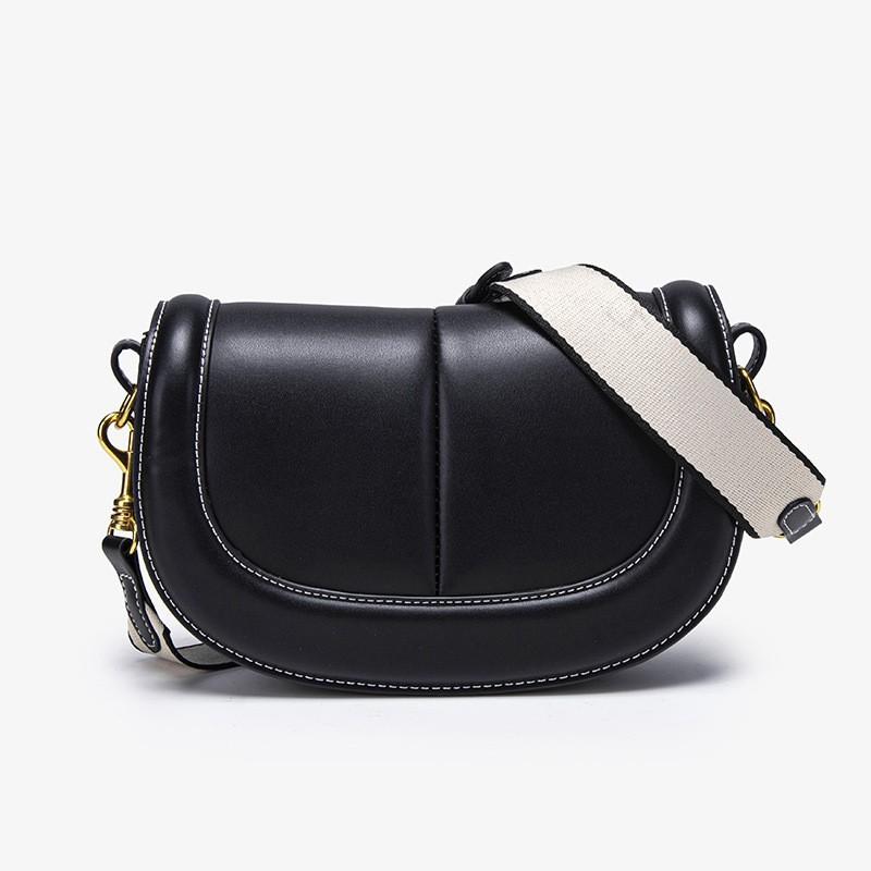 

Spanish Cross-border Women s Bag 2025 New Saddle Magnetic Buckle Flip Cover Stitching Thread Decorative Cross-body One Piece . чорний
