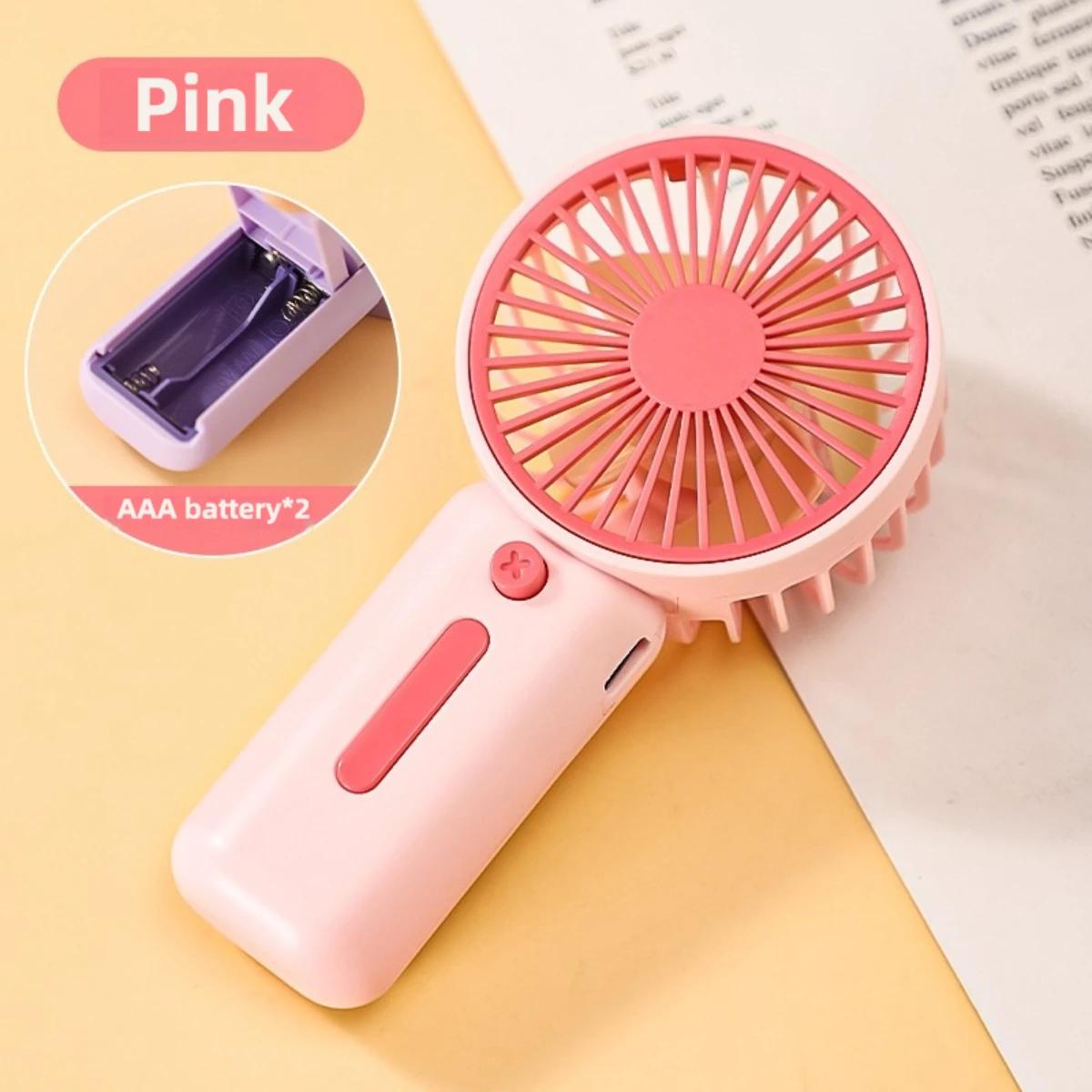 

One-Speed High-Wind Handheld Fan, Multi-Color Optional, Lightweight and Portable Small Fan рожевий