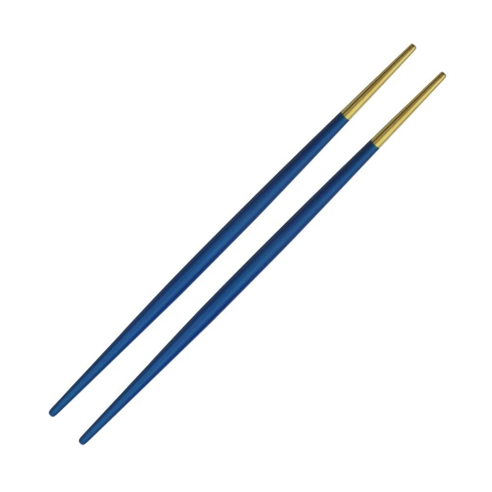 1Pair Reusable Chopsticks Metal Colorful Chopsticks Anti-scalding Tableware 304 Stainless Steel Dinnerware Sushi Food Chopsticks