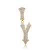 Jin'ao European & American Hip Hop Letter Pendant Spiked Double-Layer Diamond Men's Necklace