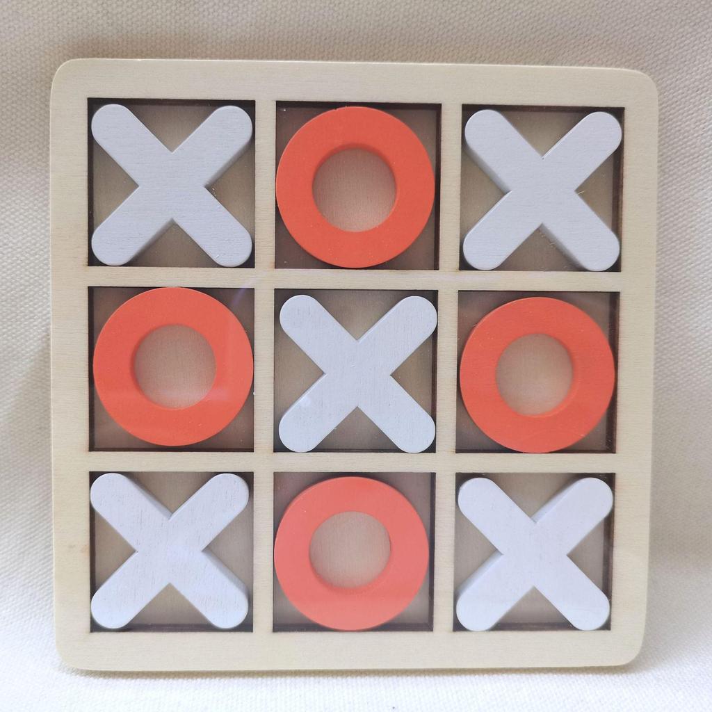 Wooden XO Tic-Tac-Toe Puzzle: Children's Early Education & Thinking Exercise Game for Kindergarten