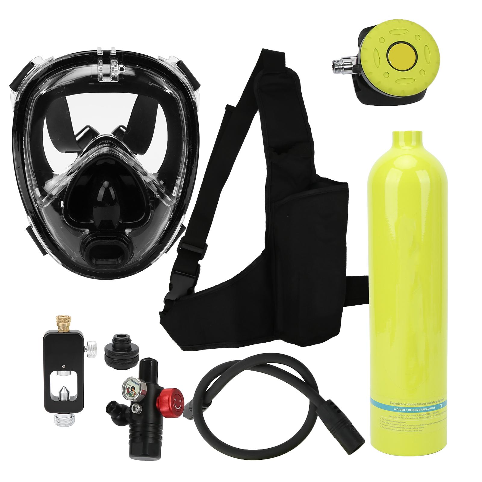 DEDEPU 1L Diving Oxygen Tank Set Portable Underwater Breathing Kit Diving Equipment