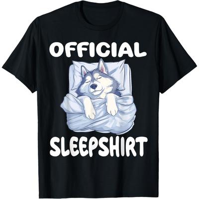Alaskan Malamute Hund Offizielles Schlafshirt Pyjama Nachthemd T-Shirt