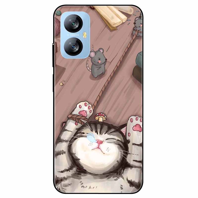 Für Blackview A52 Pro Hülle Handyhülle Stoßfeste Schwarz lackierte TPU Hülle für Blackview A52 Pro Silikon Weicher Bumper A52Pro Süß