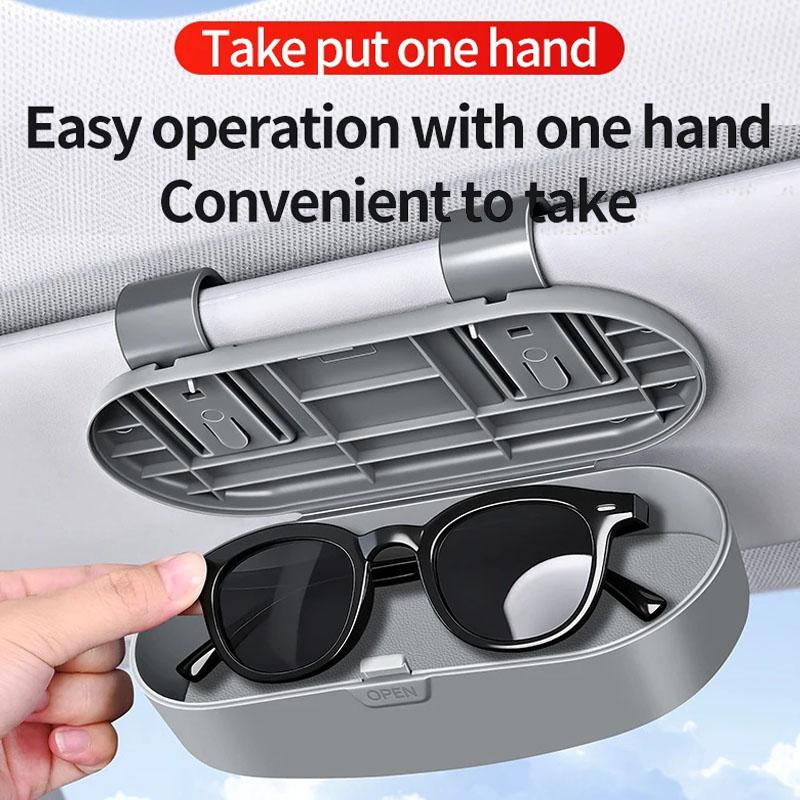Auto-Brillenbox Tragbarer Auto-Sonnenbrillenhalter Halter für Autofahrer-Brillen Brillenetui Sonnenblende Multifunktionale Aufbewahrungsbox