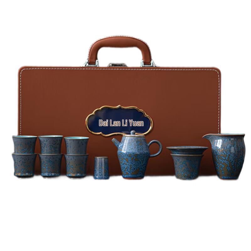 SUSHI CERAMICS Master Zheng Wenqiang Indigo Silver-Plated Beauty Teaware Set