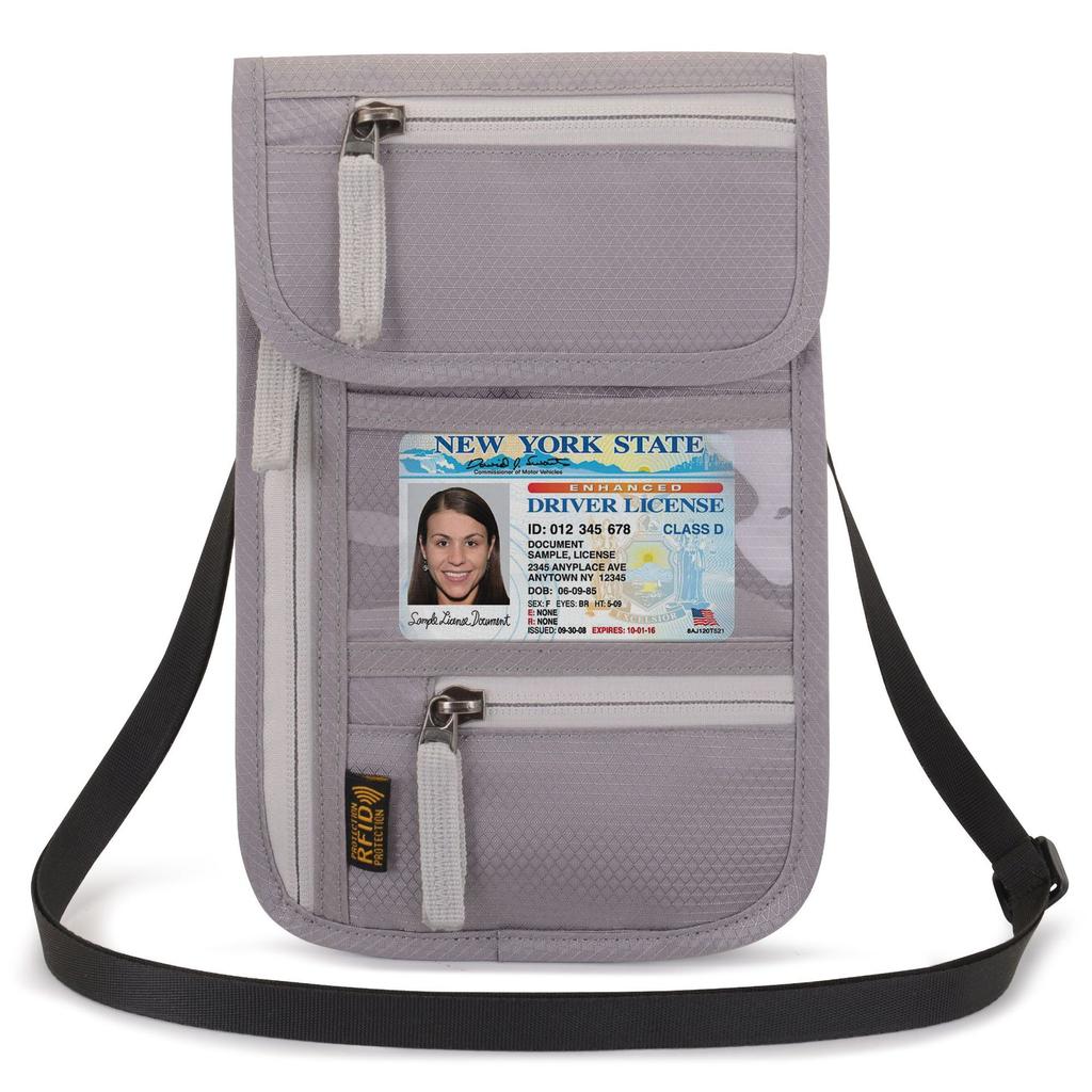 New Travel Passport Bag Neck Multi-functional Document Bag Waterproof Passport Holder RFID Document Bag