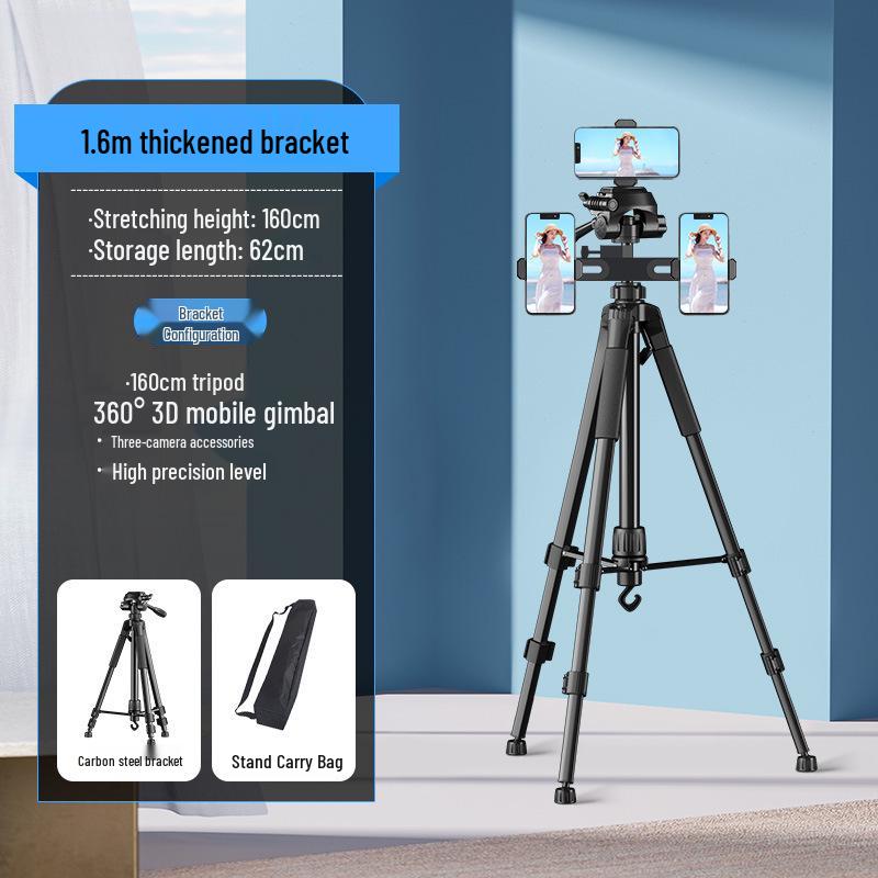Dual-Position Mobile Phone Holder with Fill Light for Streaming and Photography