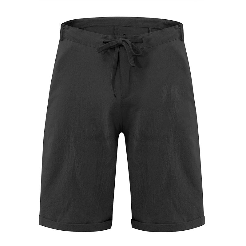 

1 шт. Мужские летние шорты из полиэфирного волокна, спортивная уличная одежда, повседневные свободные шорты, дышащие однотонные шорты для бега 2XL чёрный
