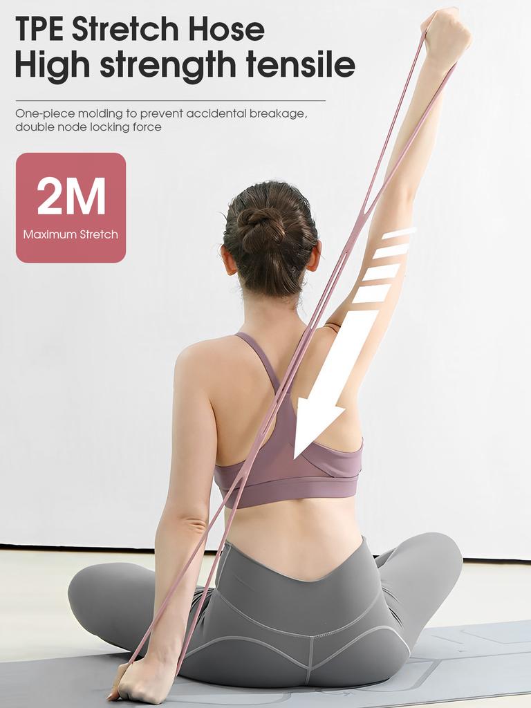Yoga Widerstandsband 8-förmiges Fitness-Widerstandsband Elastisches Trainings-Arm-Rücken-Schulter-Übungs-Dehnungs-Pilates-Werkzeug