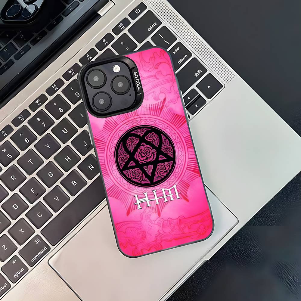 H-HIM Band V-Ville V-Valo For iPhone 17,16,15,14,13,12,11,Pro,MAX,Plus Black Shockproof Candy Matte Cover