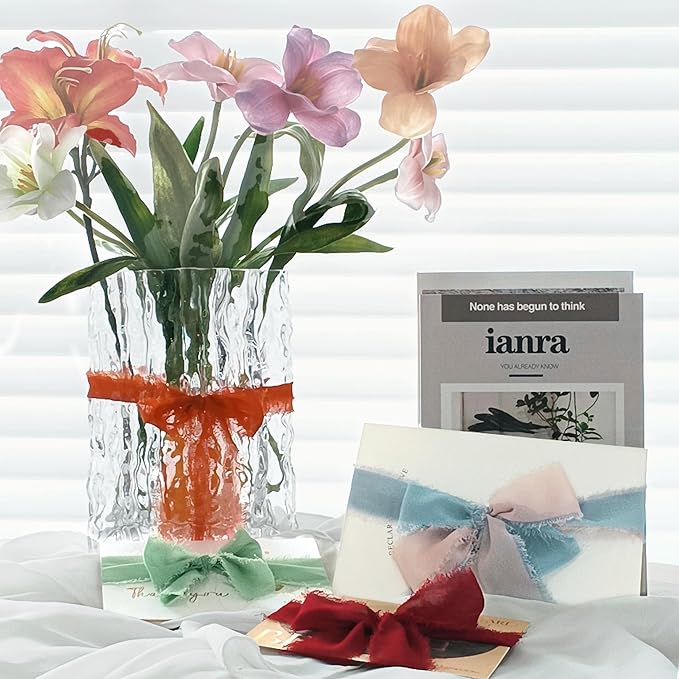 3 Rollen 4 cm x 3 m, handgefertigtes babyblaues Band zum Verpacken von Geschenken, Band mit ausgefransten Kanten zum Basteln, Dekorieren von Blumensträußen, Verpacken von Hochzeitsstoffen