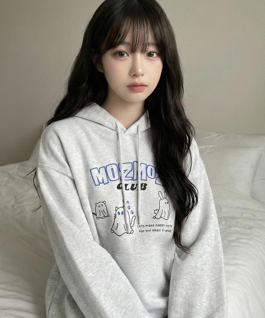 Small Friends Oversized Hoodie White Melange