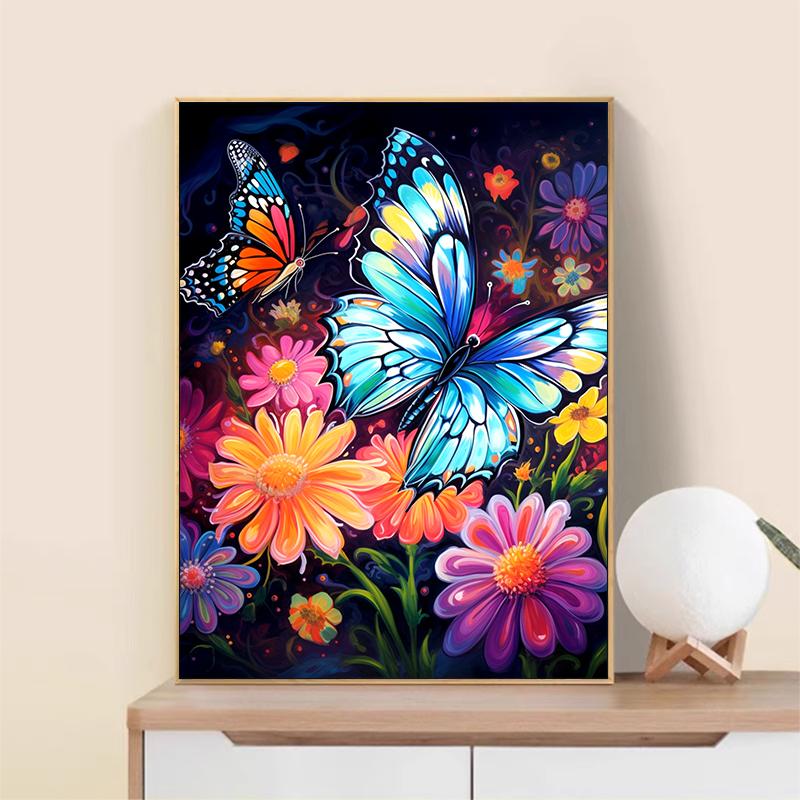 5d DIY Diamond Painting Cross Stitch Watercolor Butterfly Flowers Diamond Embroidery Mosaic Full Round Drill Home Decor Arts