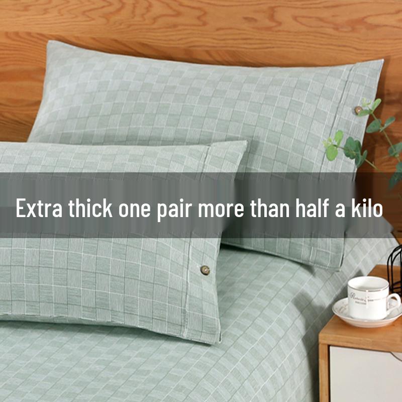 Pair of Thickened Pure Cotton Pillowcases, 48cm X 74cm - 2024 New Style