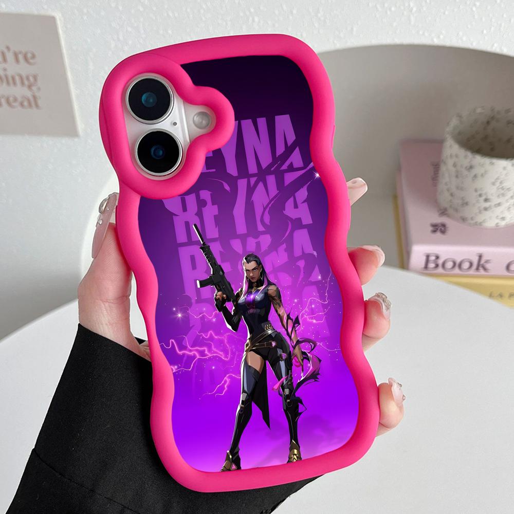 

Valo Reyna Phone Case for iPhone 17 16 15 14 13 12 11 Air Pro Max Plus Red Soft TPU Wavy Edge Cover iPhone 12 Pro