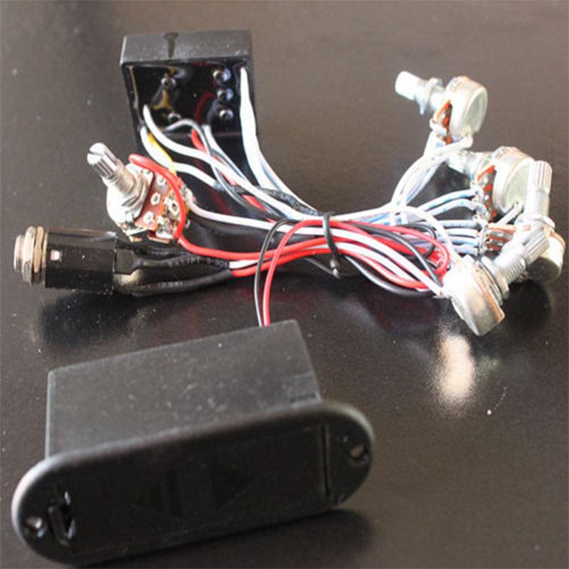 3 Band EQ Preamp Circuit Bass Guitar Wiring Harness For Active Bass Pickup-L016