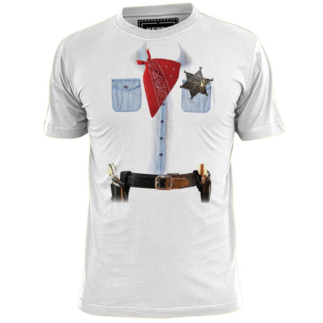 Mens Cowboy Costume Fancy Dress T shirt Present Gift 4XL